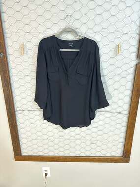 Torrid Harper Black Georgette Pullover 3/4 Sleeve Blouse Plus Size 2